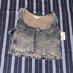 Forever 21 Blue Denim Vest